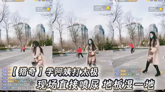 【猎奇】学阿姨打太极，现场直接喷尿 地板湿一地